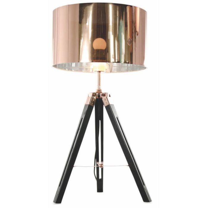 Tafellamp zwart/koper 1-lichts "Jewel" 67cm hoogte