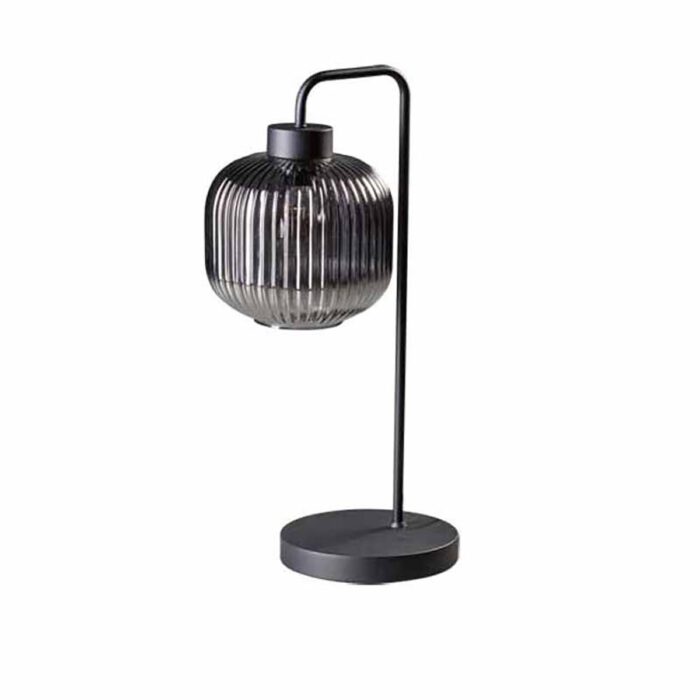 Moderne tafellamp Ray -armatuur zwart glas smoke -hoogte 55