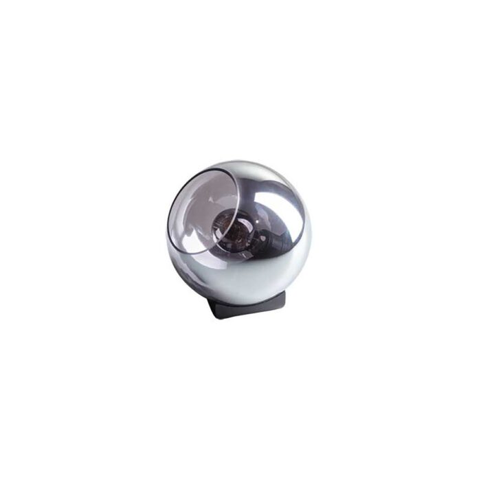 Tafellamp Orb -armatuur zwart -glas smoke -hoogte 21 cm -1-lichts -Expo Trading Holland