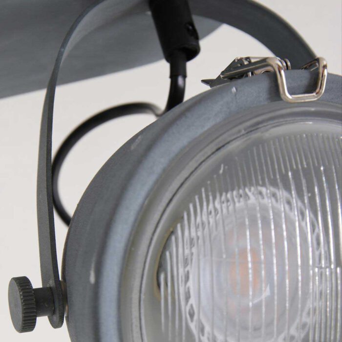 Industriële plafondlamp 2-lichts spot - grijs - Paco - MEXLITE - 1312GR - industrielamp - industriële plafondlamp - plafondspots - plafondlamp - landelijk - industrieel - Mexlite