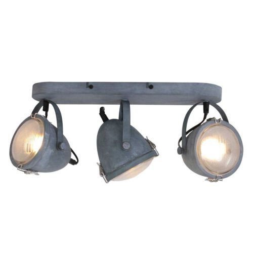 Industriële plafondlamp 3-lichts spot - grijs - Paco - MEXLITE - 1314GR - industrie lamp - industriële plafondlamp - landelijk - industrieel - Mexlite
