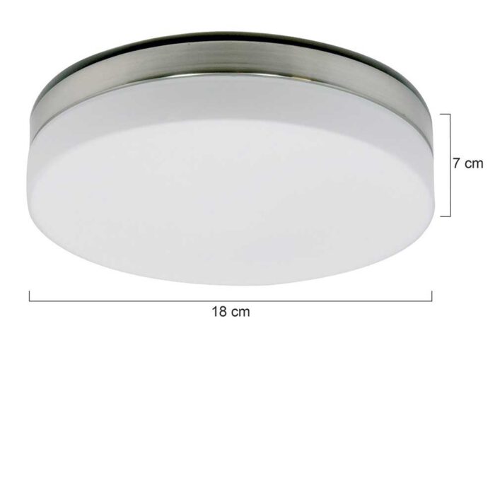 Badkamer plafonnier (zone 2 en 3) - Plafondlamp - Buitenlamp (spatwaterdicht) - plafonnier - 1-lichts. Glas LED 18cm (6119st) STEINHAUER
