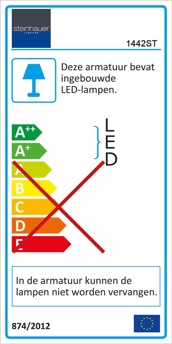 Wandlamp - leeslamp - bedlamp - staal - 1-lichts STEINHAUER - 1442ST - Wandlamp - Leeslampje - Bedlampje - Steinhauer - Zenith LED - Modern - Minimalistisch design - Staal - Metaal Kunststof