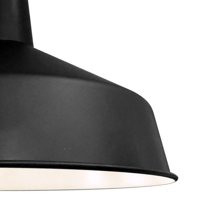 Stoere hanglamp mat zwart - binnenzijde wit - 1-lichts - 40 cm - Blackmoon - 1443ZW - Mexlite