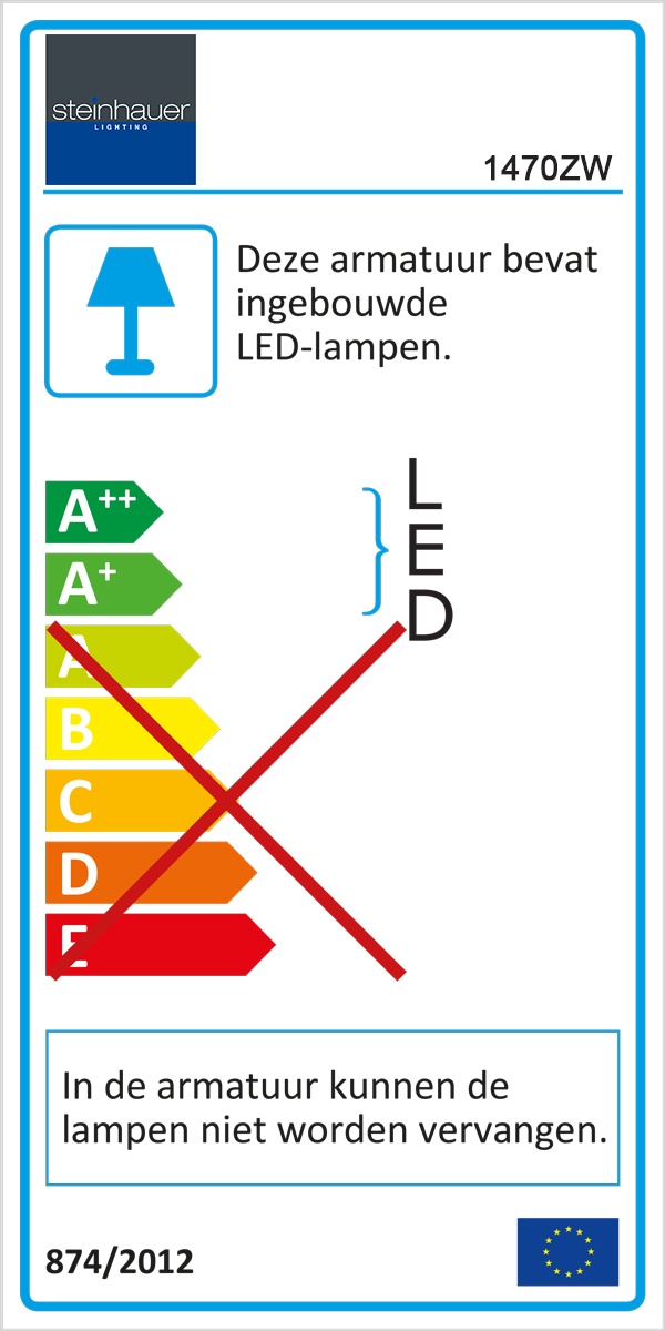 Tafellamp - bureaulamp - leeslamp - 1-lichts LED 6W STEINHAUER - 1470ZW - Tafellamp- Bureaulamp- Steinhauer- Zenith LED- Design - Design- Zwart - Metaal