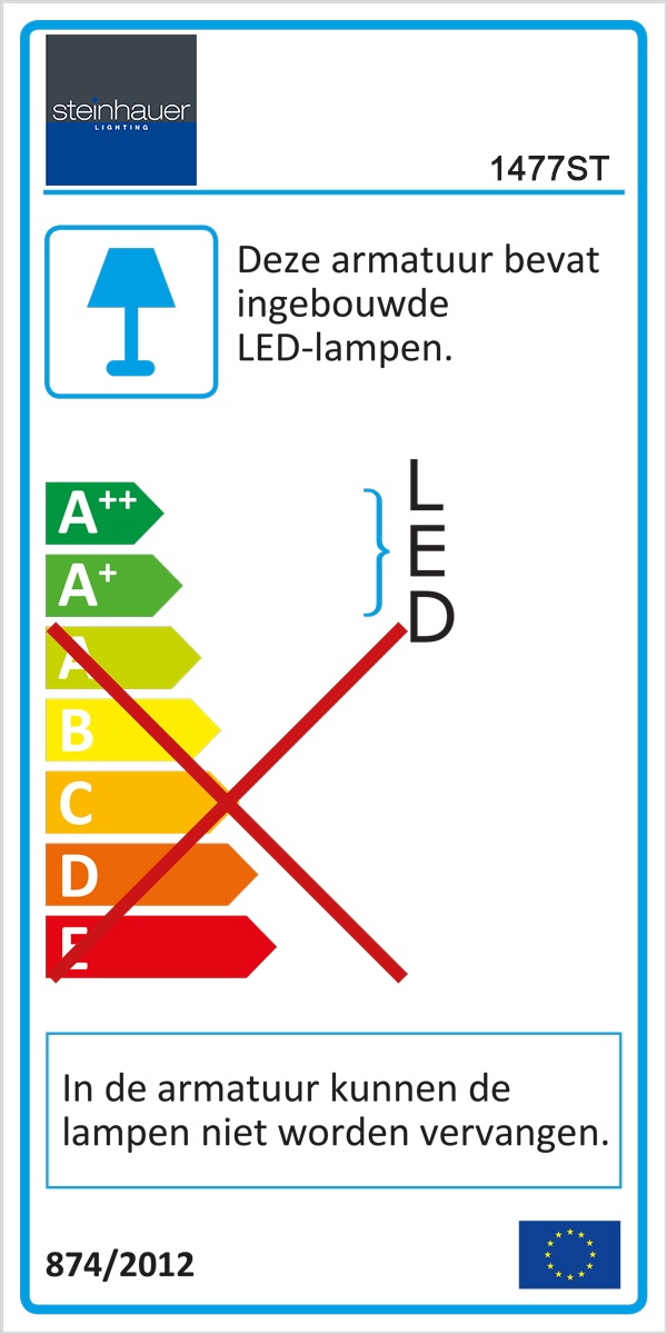 Vloerlamp 1-lichts LED STEINHAUER - 1477ST - Vloerlamp- Steinhauer- Zenith LED- Modern - Design- Staal  - Metaal