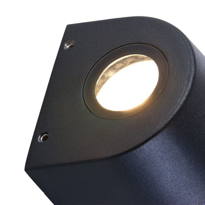 Buitenlamp 2-lichts wand ovaal  GU10 STEINHAUER - 1498ZW - Tuinverlichting - Buitverlichting- Steinhauer- Logan- Modern- Zwart  - Aluminium