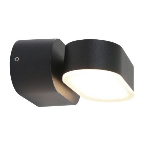 Buitenlamp 1-lichtswand LED 6w STEINHAUER - 1499ZW - Tuinverlichting - Buitverlichting- Steinhauer- Jade- Modern- Zwart  - Aluminium