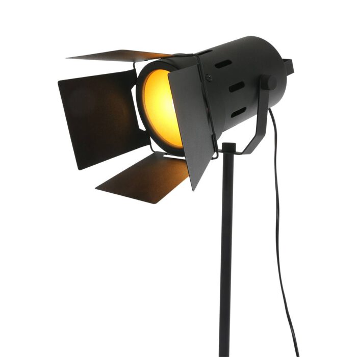 Vloerlamp 1-lichts camera light - zwart en chroom - Carré
