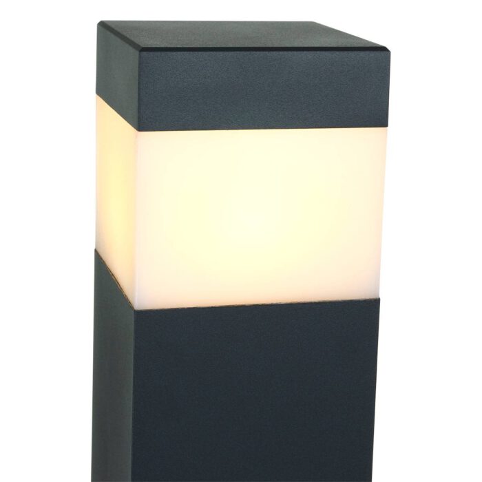 Buitenlamp 1-lichts vloerlamp rechthoek E27 - zwart en wit - Steinhauer