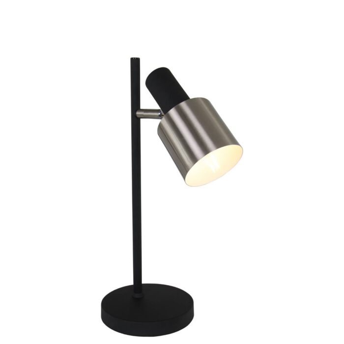 Tafellamp zwart met staal - metaal - Fjorgard - Anne light & home