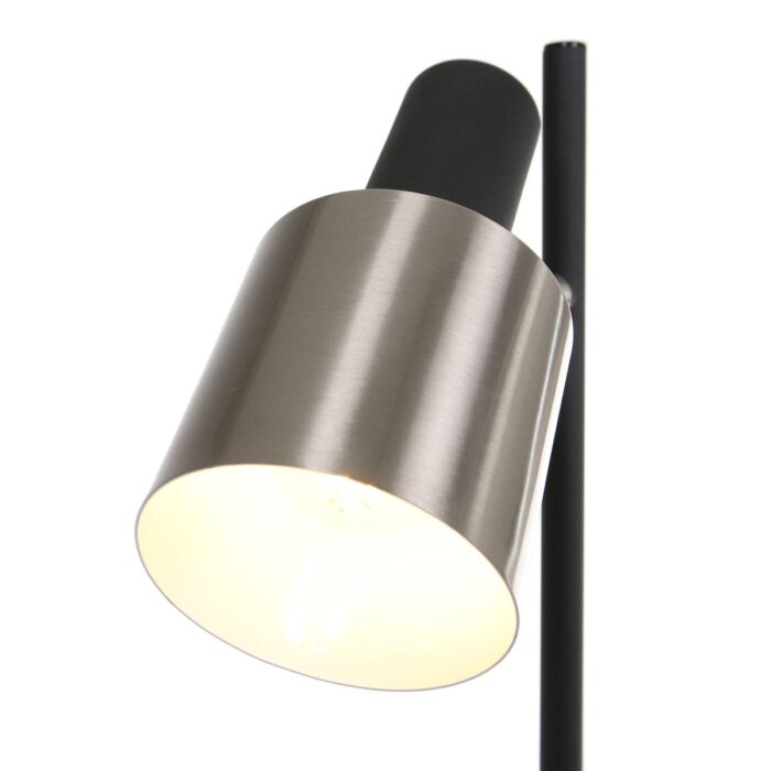 Tafellamp zwart met staal - metaal - Fjorgard - Anne light & home