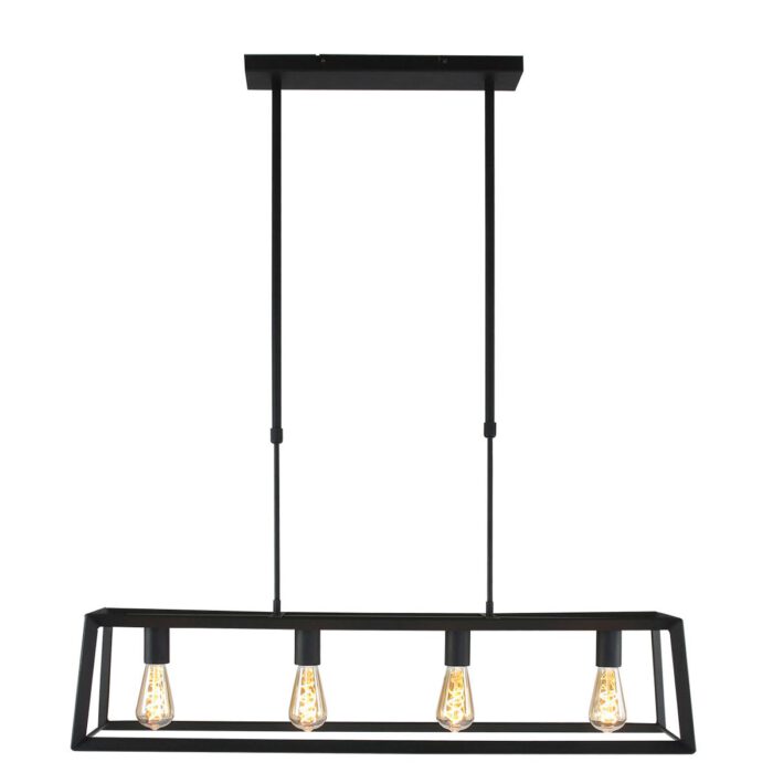 Hanglamp 4-lichts E27 40w - zwart - Buckley - modern - Mexlite