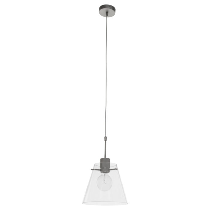Hanglamp 1-lichts glas E27 - staal en transparant - Glass Cloak - Steinhauer