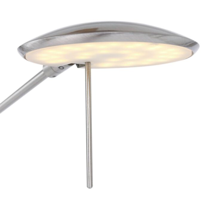 Vloerlamp 2-lichts LED leesarm knik - staal en wit - Zodiac LED - Steinhauer