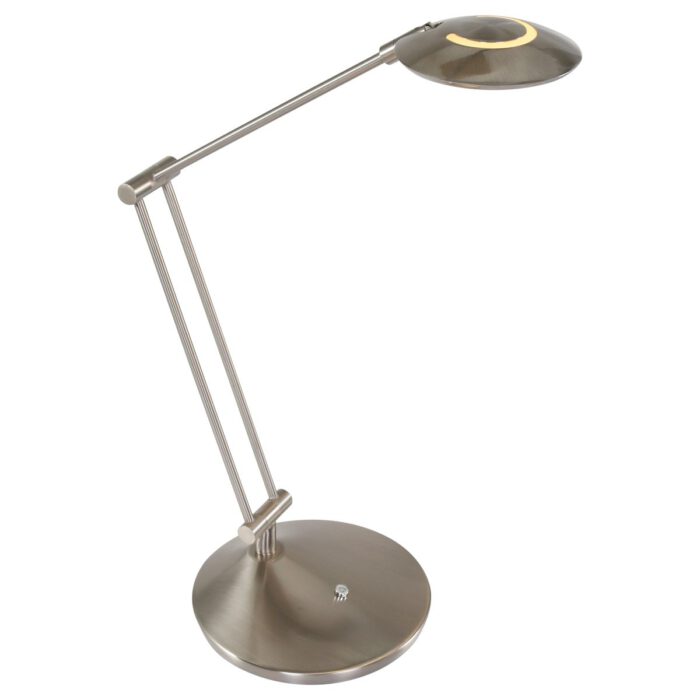 Tafellamp 1-lichts LED knik - staal en wit - Zodiac LED - Steinhauer