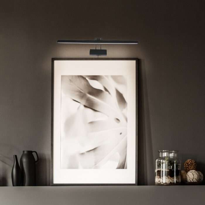 Schilderijverlichting - wandlamp schilderij LED 60cm - zwart en wit - Litho LED - Steinhauer