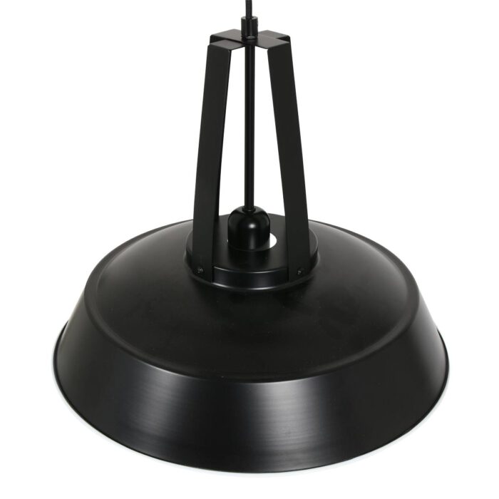 Hanglamp 1-lichts 42cm (7704zw glans) - zwart en wit - Mexlite