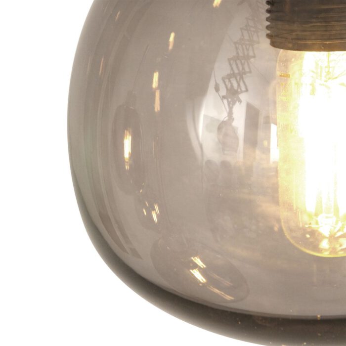 Hanglamp 8-lichts glas LED grijs glas E14 - Bollique LED - Steinhauer