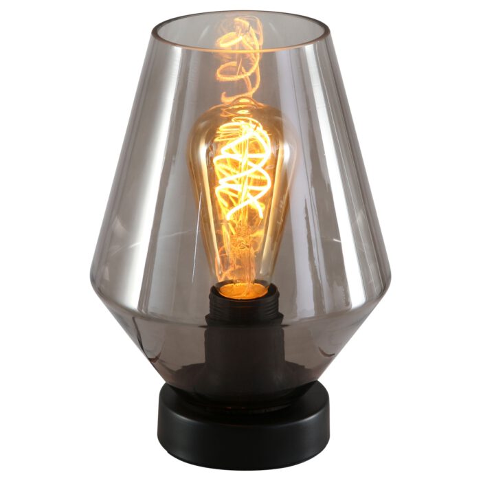 Tafellamp 1-lichts glas - zwart en grijs - Ancilla - Steinhauer