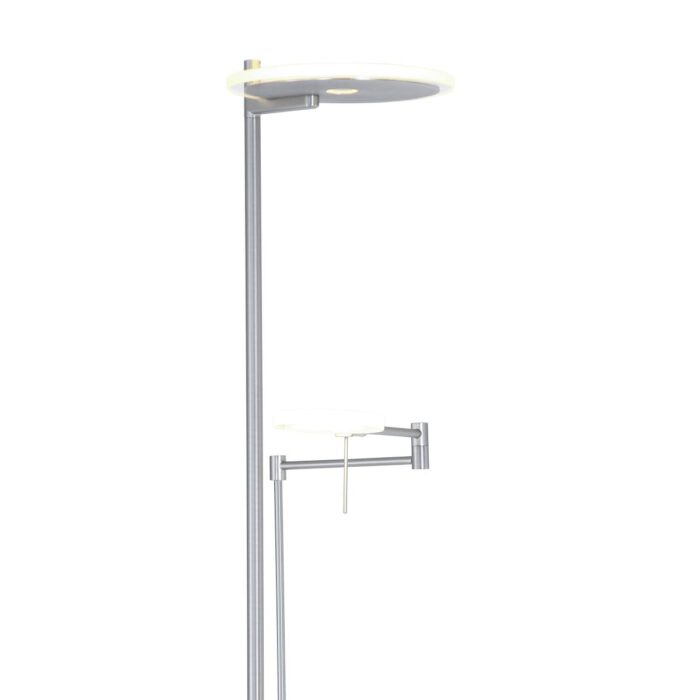Vloerlamp 2-lichts LED knik transparant glas - staal - Turound LED - Steinhauer