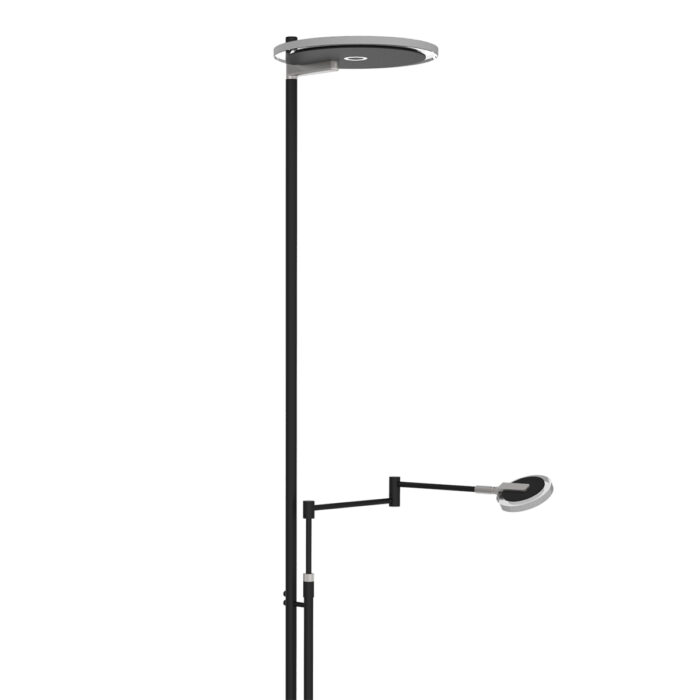 Vloerlamp 2-lichts LED knik transparant glas - zwart en grijs - Turound LED - Steinhauer