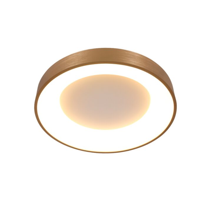 Plafondlamp rond 38cm 30w 2700K - goud en wit - modern - Ringlede - Steinhauer