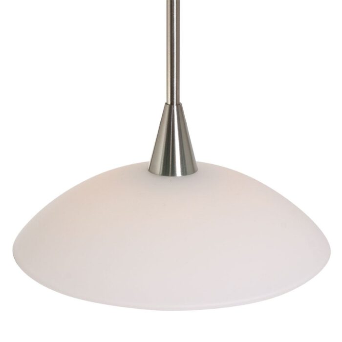 Hanglamp 3-lichts glas G9 - modern - staal en wit - Tallerken - Steinhauer