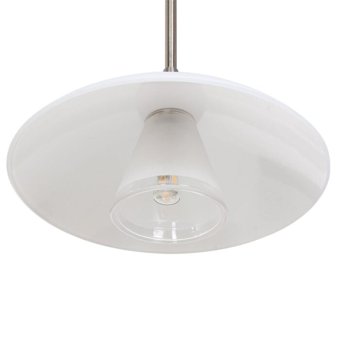 Hanglamp 3-lichts glas G9 - modern - staal en wit - Tallerken - Steinhauer