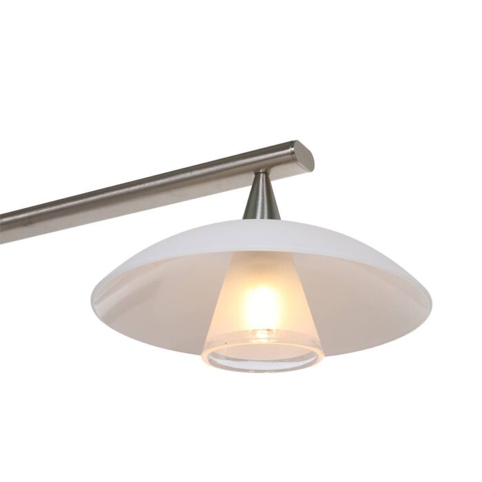 Hanglamp 4-lichts glas G9 - modern - staal en wit - Tallerken - Steinhauer