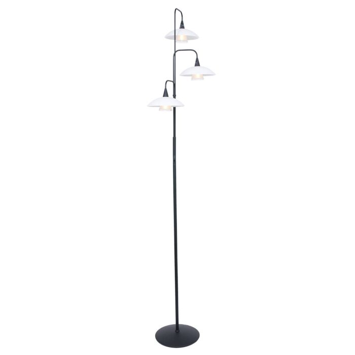 Vloerlamp 3-lichts glas G9 - modern - zwart en wit - Tallerken - Steinhauer