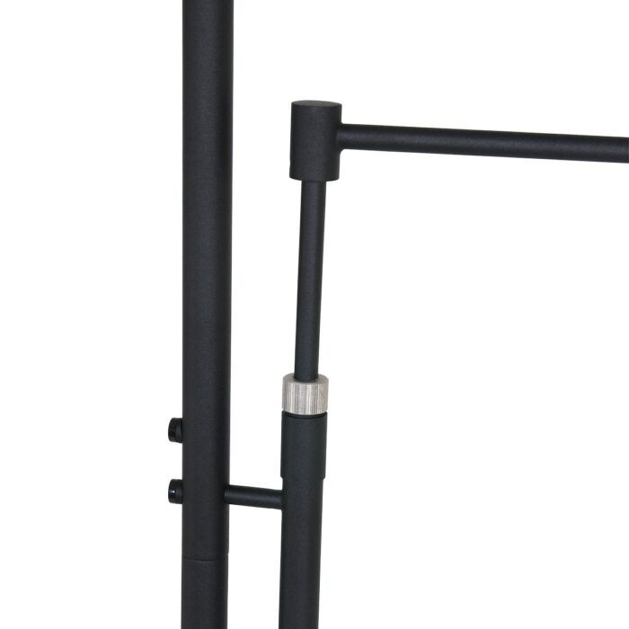 Vloerlamp 2-lichts LED knik grijs glas - zwart - Turound - Mexlite