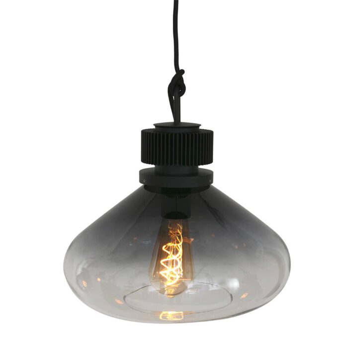 Hanglamp 6-lichts glas E27 - zwart en grijs - Flere - Steinhauer
