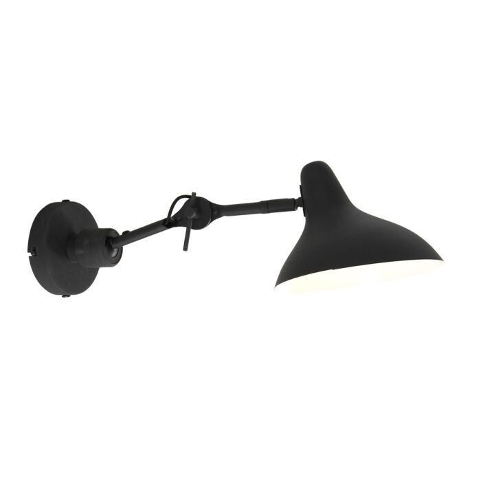Wandlamp 1-lichts reflector - zwart en wit - Kasket - Anne light & home