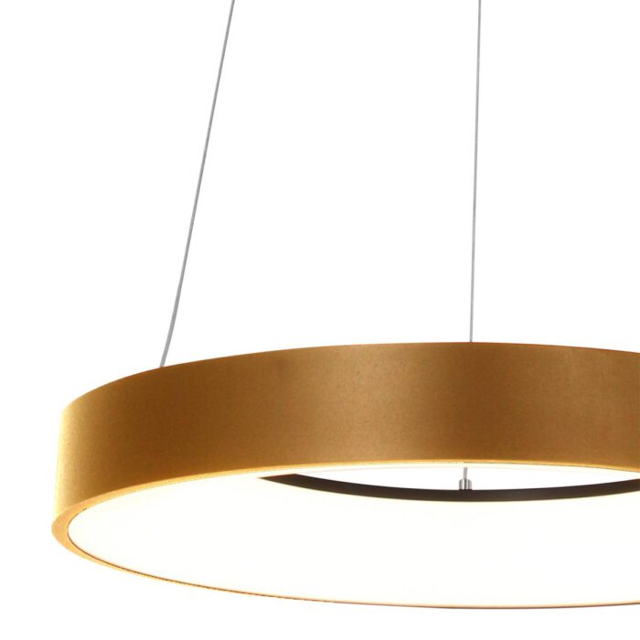 Hanglamp rond 48cm 40w 2700K - goud en wit - Ringlede - Steinhauer