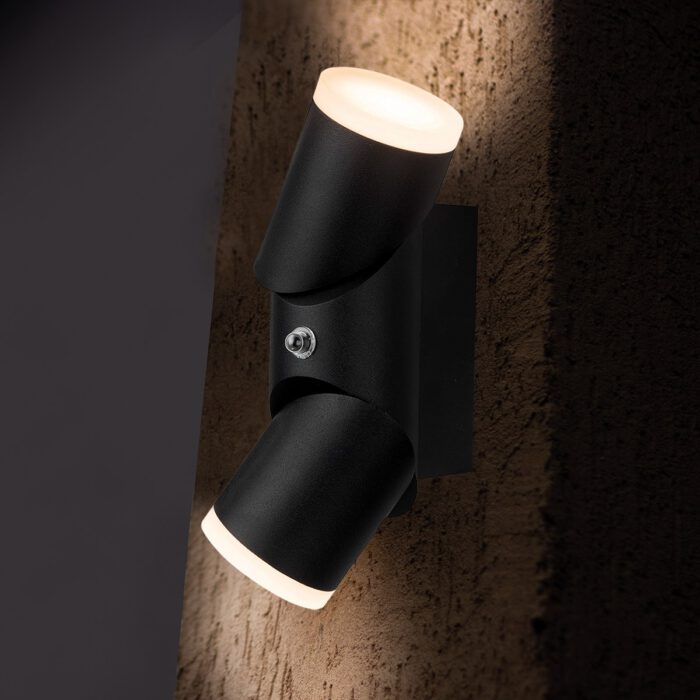 Buitenlamp -  wandlamp voor buiten -  IP54 -  LED 13w sensor -  zwart en helder wit -  Steinhauer