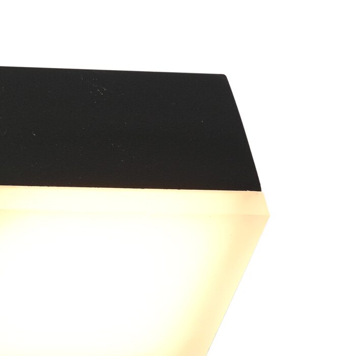 Buitenlamp -  wandlamp voor buiten -  IP54 -  LED 12w square -  zwart en helder wit -  Steinhauer