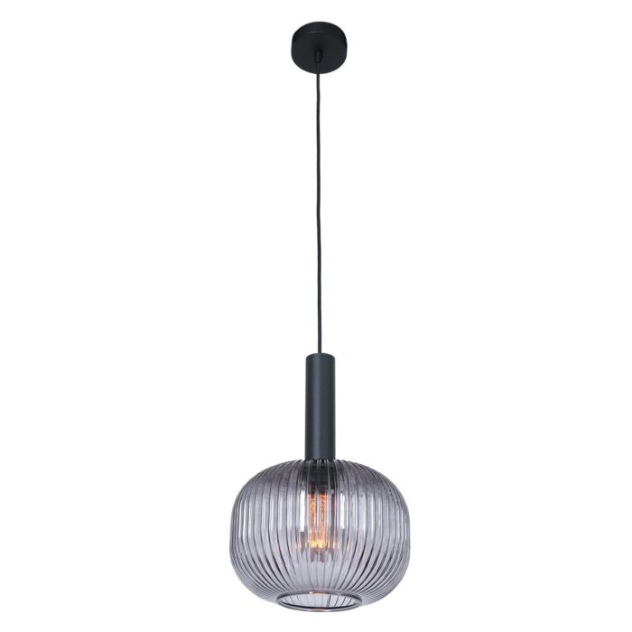 Hanglamp 1-lichts 25cm glas smoke - zwart - Danske - Steinhauer