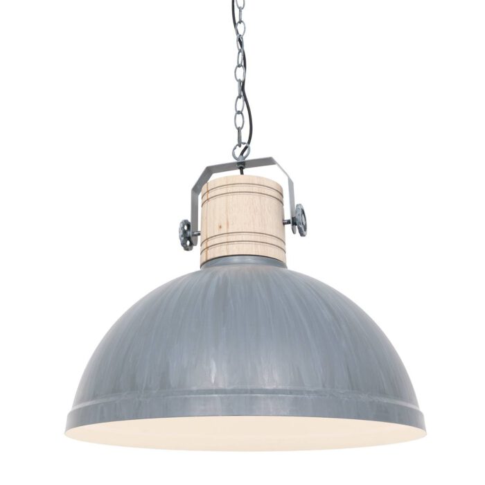 Hanglamp 1-lichts 50cm - grijs en hout - landelijk - Gearwood - Mexlite