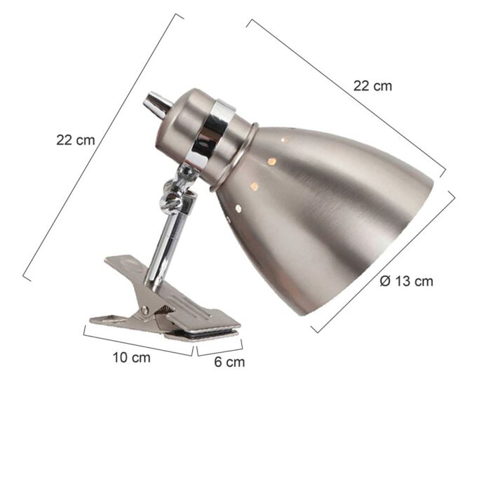 Knijpspot - industrieel - 1-lichts Metaal STEINHAUER - 6827ST - Industriële spot - Bedlamp - Spots - Wandlamp - Steinhauer - Spring - Modern - Industrieel - Staal - Stalen uitvoering - Metaal