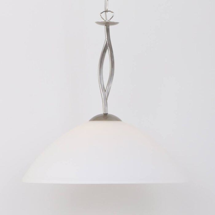 Hanglamp 1-lichts Glas STEINHAUER - 6839ST - Hanglamp- Steinhauer- Capri- Klassiek- Staal Wit - Metaal Glas