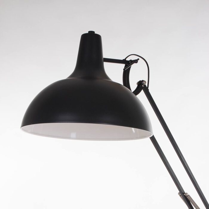 Grote industriële vloerlamp - zwart - Industrie Xl MEXLITE - 7632ZW - Vloerlamp - Industrie lamp - Mexlite - XXL Office - Industrieel - Trendy - Zwart - Mat zwart - Metaal