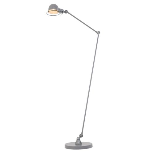 Vloerlamp 1-lichts reflector - grijs en aliminium - industrieel - Davin - Mexlite