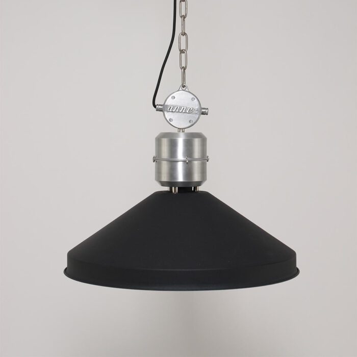 Industriële hanglamp 1-lichts metaal ANNE LIGHTING - 7700ZW - industriële hanglamp - Industrie lamp - Anne Lighting - Zappa - Industrieel - Trendy - Zwart Mat zwart - Metaal