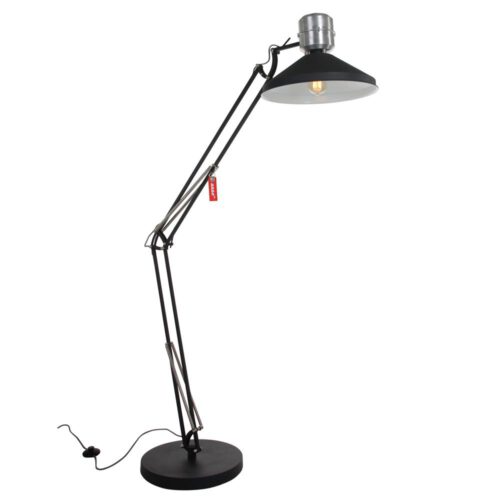 Industriële vloerlamp 1-lichts Knik ANNE LIGHTING - 7701ZW - Vloerlamp - industriële vloerlamp - Industrie lamp - Anne Lighting - Zappa - Industrieel - Trendy - Zwart - Mat zwart - Metaal