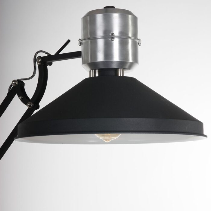 Industriële vloerlamp 1-lichts Knik ANNE LIGHTING - 7701ZW - Vloerlamp - industriële vloerlamp - Industrie lamp - Anne Lighting - Zappa - Industrieel - Trendy - Zwart - Mat zwart - Metaal