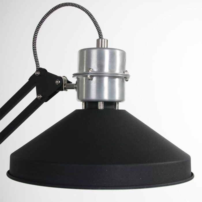 Industriële tafellamp - industriële bureaulamp -  1-lichts Knik ANNE LIGHTING - 7702ZW - Industriële tafellamp - industriële bureaulamp - - Bureaulamp- Anne Lighting- Zappa- Industrieel - Trendy- Zwart  Mat zwart- Metaal