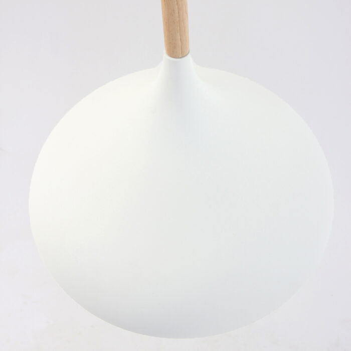 Hanglamp wit 30cm MEXLITE - 7730W - Hanglamp- Mexlite- Hella- Scandinavisch - Trendy- Wit  Wit met hout- Metaal Hout