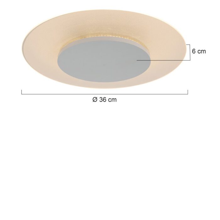 Plafondlamp- plafonnier- 36cm STEINHAUER - 7798W - Plafondlamp- Steinhauer- Lido- Modern- Wit  - Glas