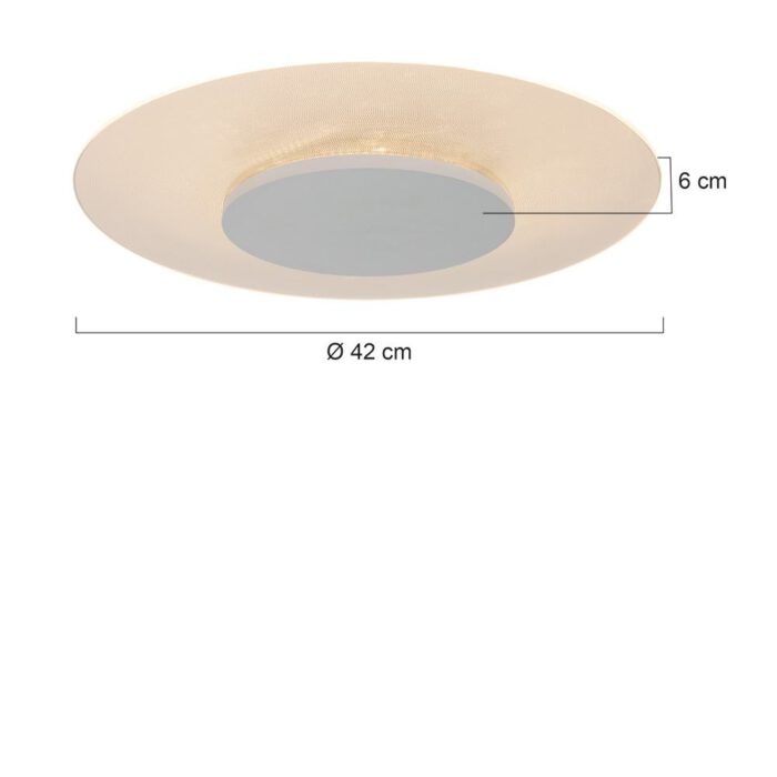 Plafondlamp- plafonnier- 42cm STEINHAUER - 7799W - Plafondlamp- Steinhauer- Lido- Modern- Wit  - Glas